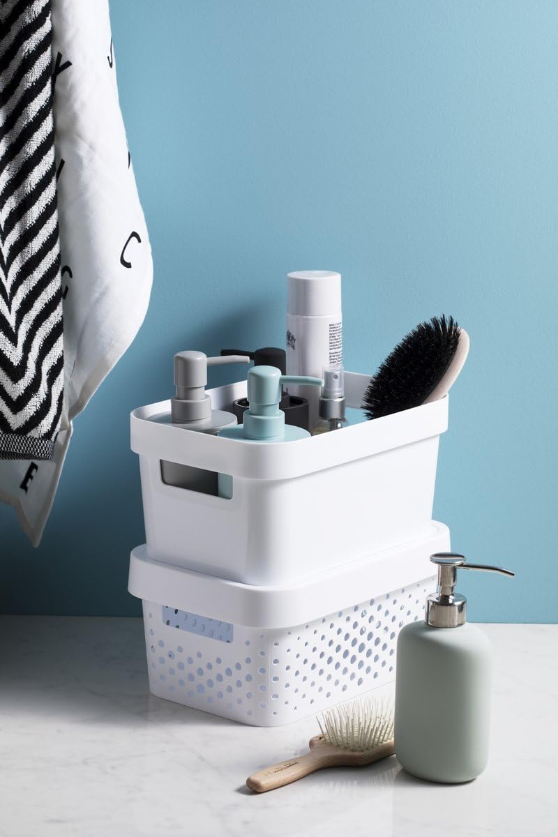 Curver 04760-N23-00 Infinity Storage Box Infinity Gepunktet 10,55x7,32x4,88in in White