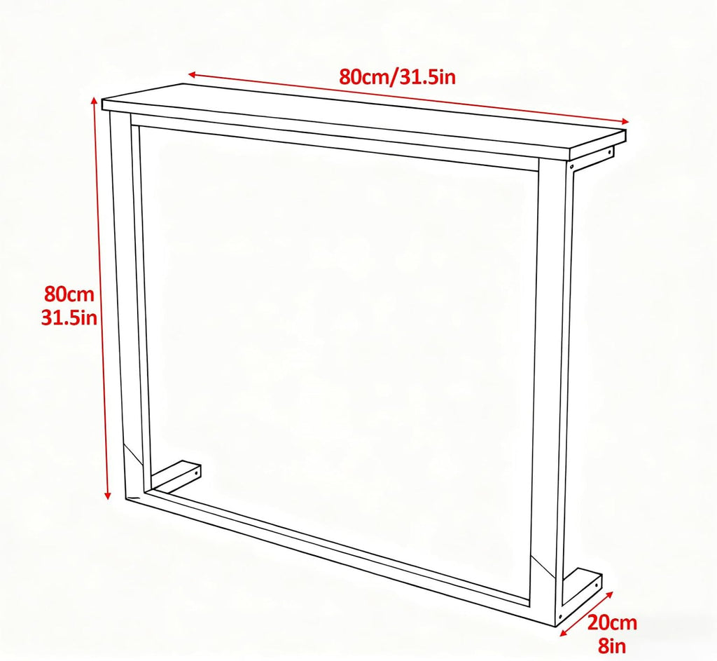 Home Radiator Cover Shelf, Over Radiator Table, Sofa End Computer Desk Coffee Snack Tall Console Tables for Living Room or Corridor(Black,80x80x20cm)