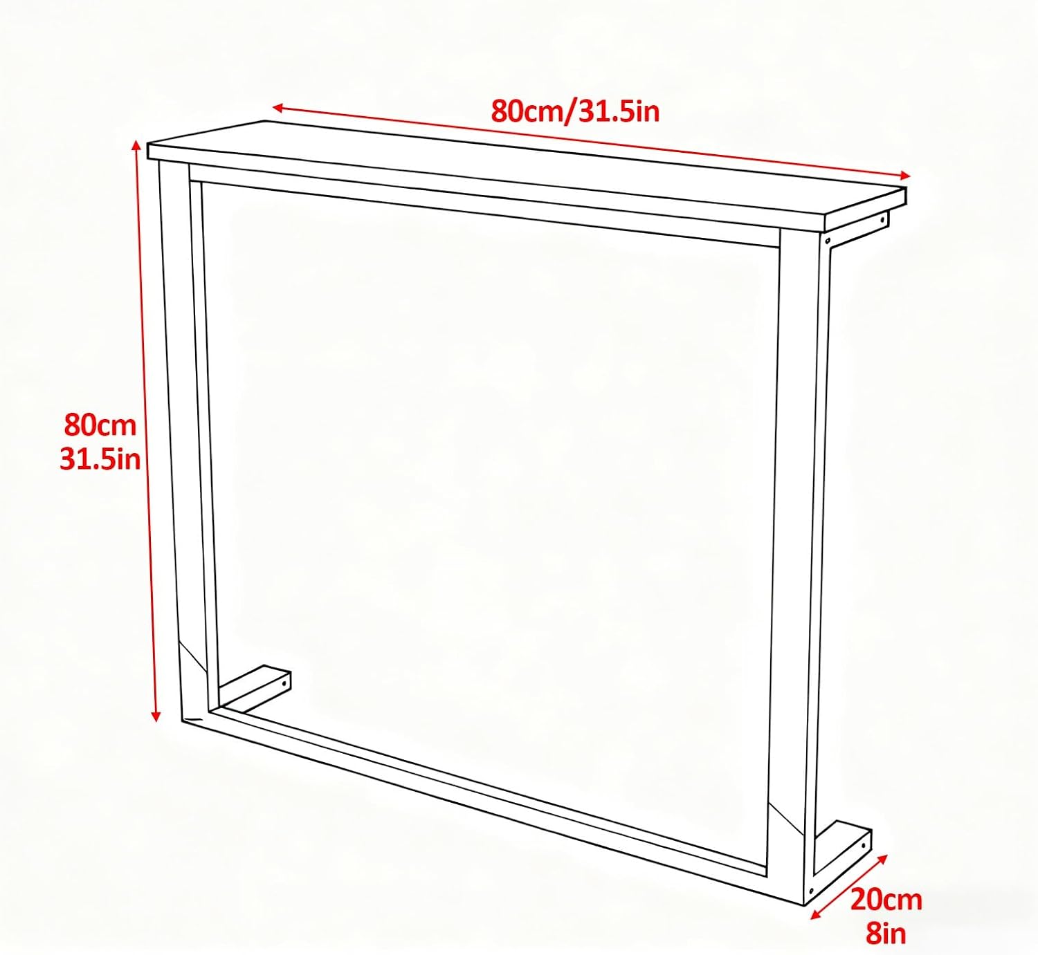 Home Radiator Cover Shelf, Over Radiator Table, Sofa End Computer Desk Coffee Snack Tall Console Tables for Living Room or Corridor(Black,80x80x20cm)