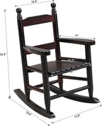 Kids Rocking Chair, Solid Wood Toddler Rocker, Indoor Outdoor Durable Children's Rocking Chair, Safe Anti-Tipping Design for Playroom, Bedroom, Backyard, Nursery (Black)