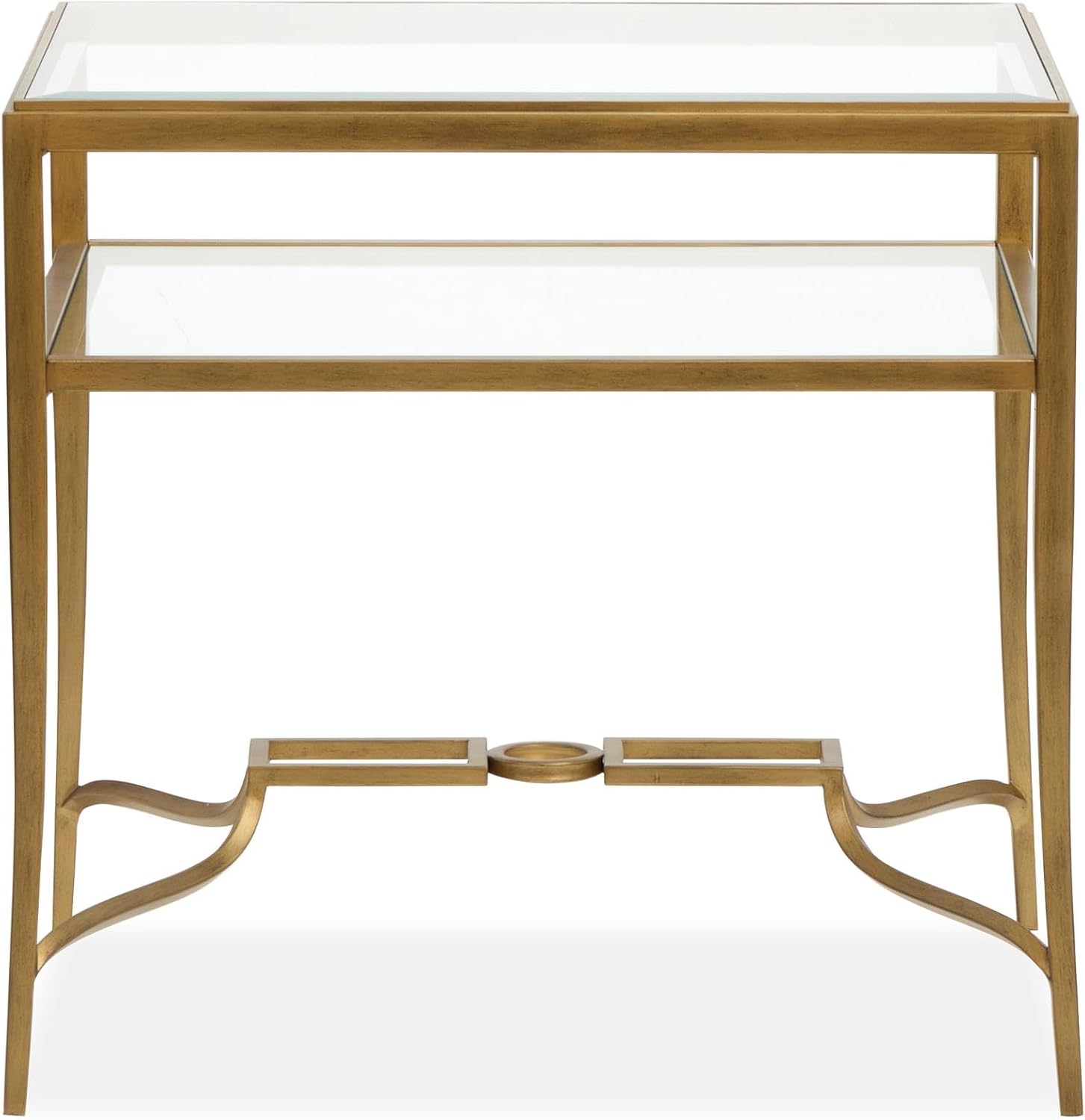 Magnussen Home Lorena Burnished Brass Rectangular End Table