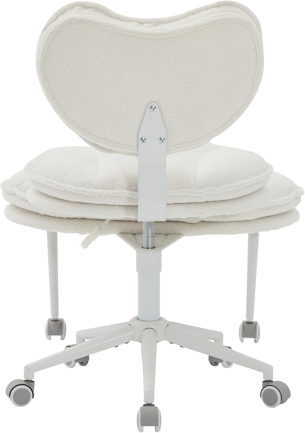Meditation Chair Plus, Teddy Fleece Double-Layer Padding Cross Legged Rolling Chair for ADHD, Criss Cross Desk Chair with Lumbar Support, Adjustable Stool, Flexible for Fidgety Sitters, Ivory