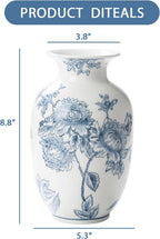 Blue and White Vase for Home Decor, Ceramic Chinoiserie Vase Decor, Porcelain Vases, Flowers and Branches
