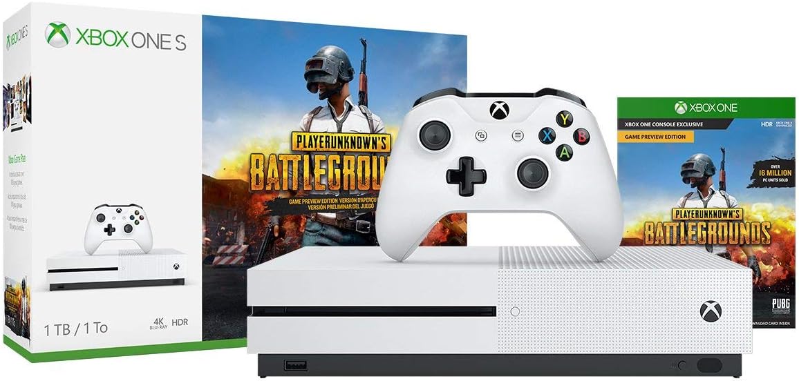 Xbox One S 1TB Console – PLAYERUNKNOWN’S BATTLEGROUNDS Bundle [Discontinued] (Renewed)