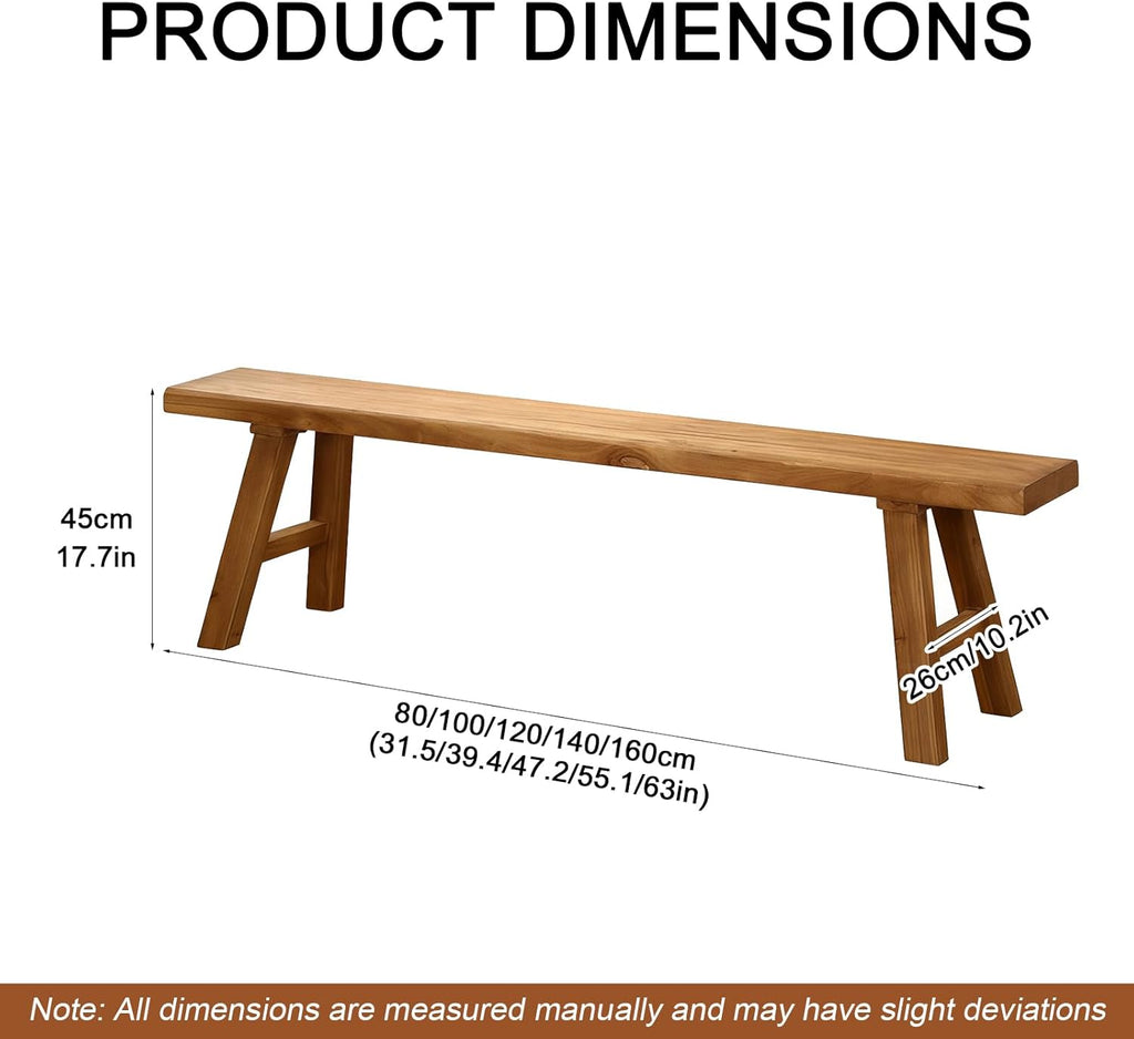32” Farmhouse Wooden Living Room Dining Indoor Multifunctional Elm Benches Wood Kitchen Entryway Solid Wood Bench for Hallway 80cm