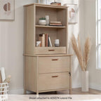 Sauder Whitaker Point Transitional Engineered Wood Library Hutch in Maple