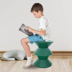 Creative Plastic Side Table - Modern Round Multi-Layer End Table for Sofa, Bedroom & Apartment, Nightstand with Vintage Design (Green)