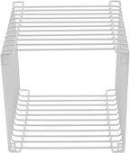 Side Table, Square Geometry Side Table, Linear Metal End Table for Living Room, Bedroom, Small Spaces (Silver)
