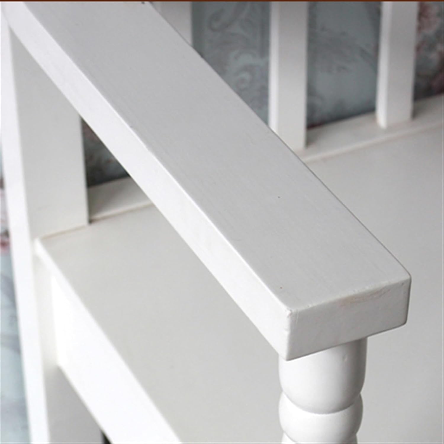 Garden Outdoor and Indoor Benches, 41.9 Inches, Solid Wood Balcony with Backrest Armrests, Pine Leisure Chairs Seat(White)
