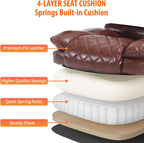 Reclining Ergonomic Executive Office Chair With Footrest, 400lbs Big Tall Recliner Desk Chairs with Lumbar Support, Heavy Duty High Back Vintage Leather Home Computer Chair with Wheels, Brown
