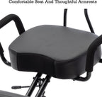 Ergonomic Posture Chair with Wheels,Kneeling Chair with Armrests,Steel Lumbar Support Kneeling,Adjustable Stool for Home Office(PU Leather)
