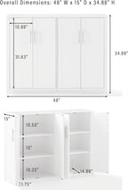 Crosley Furniture Savannah 3-Piece Traditional Kitchen Storage Pantry Set, Storage Cabinet and Wall Cabinets, White