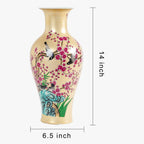 Qinlang 14 in Ceramic Vases for Flowers, Golden Flower Vase for Centerpieces