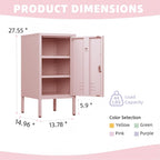 Metal Locker Nightstand with Shelf,Single Door Lockable Metal End Table,Modern Bedside Table, Versatile Side Cabinet for Bedroom, Living Room, or Office (27.55”h x 13.78”w x 14.96”d)