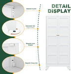 Letaya 72" H Metal Storage Cabinet with 2 Doors and 4 Shelves,Tall Kitchen Pantry Cabinets,Utility Pantry Organizers for Cupboard/Dining/Bathroom/Home Office/Garage (Black, 72" H x 18" D x 33.5" W)
