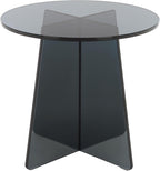SAFAVIEH Furniture - Latika Tinted Accent Table - Grey Tinted Glass - Fully Assembled - Ideal for Living Room, Bedroom, 19.7" W x 19.7" D x 17.7" H (ACC7301A)