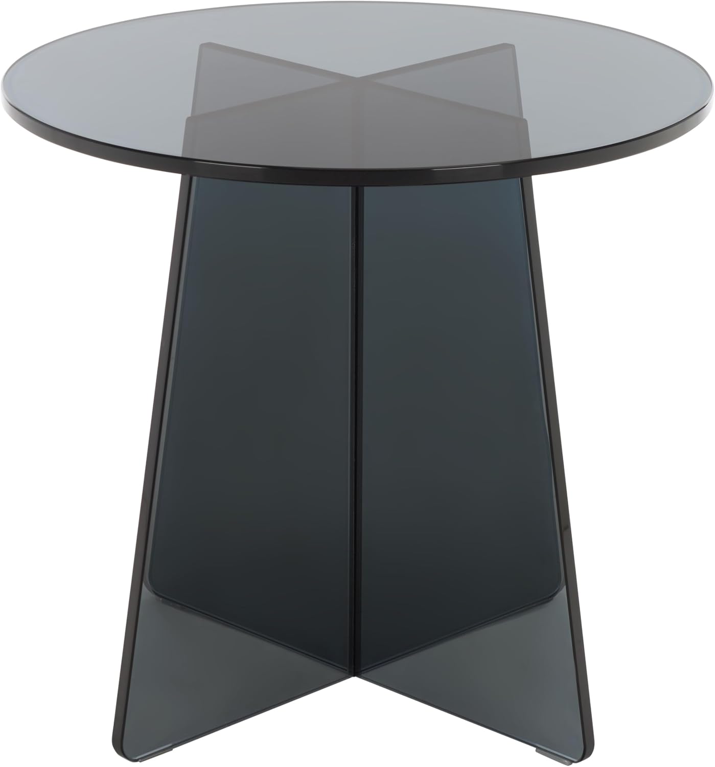 SAFAVIEH Furniture - Latika Tinted Accent Table - Grey Tinted Glass - Fully Assembled - Ideal for Living Room, Bedroom, 19.7" W x 19.7" D x 17.7" H (ACC7301A)