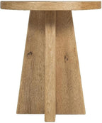 Hooker Driftwood Round End Table in Light Brown Wood Furniture