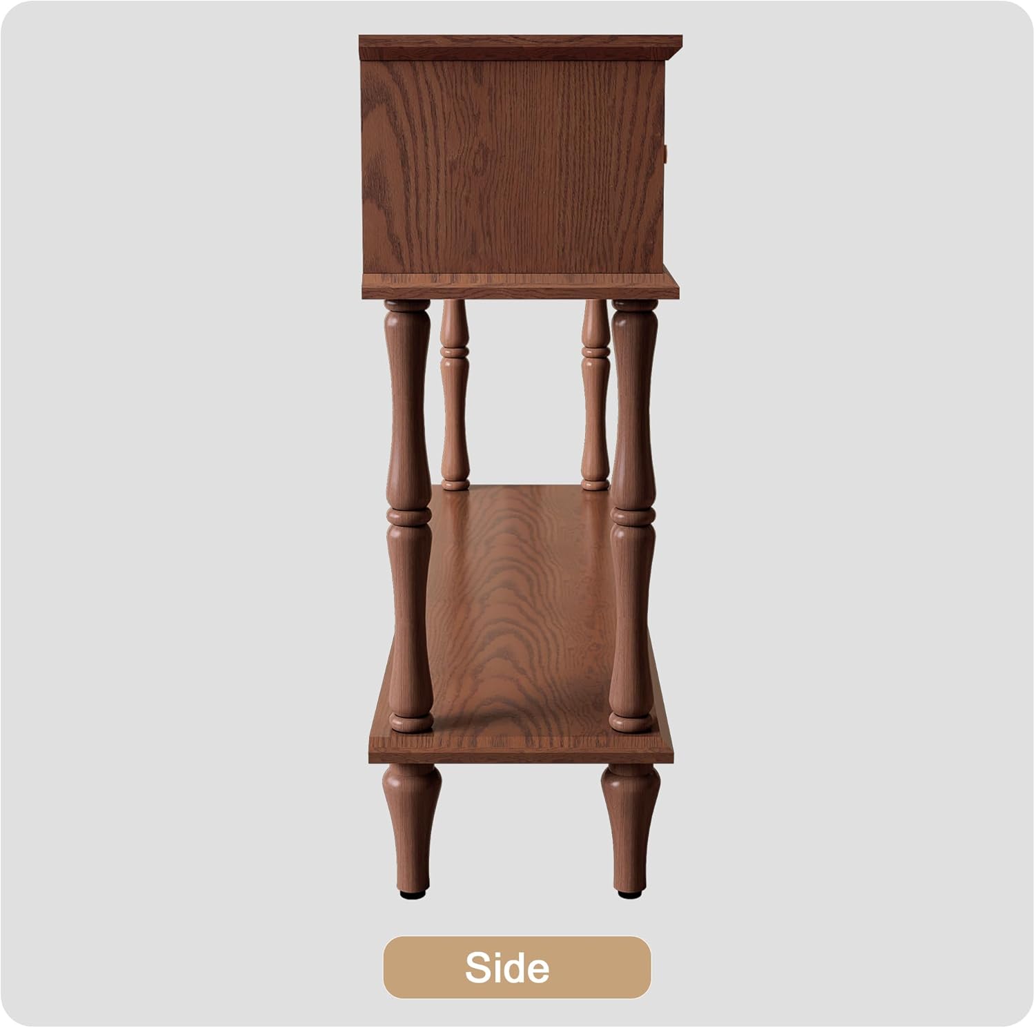 ARTPOWER Console Table with Drawers for Entryway, Mid-Century Entryway Table with Storage, Brown Narrow Entryway Table with Open Shelf Behind Sofa for Living Room, Foyer, Hallway