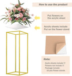 31.5inch 2 pcs Column Vases Gold Centerpieces for Table Metal Flower Stand Gold Wedding Centerpieces for Tables Party Floral Stands for Flowers