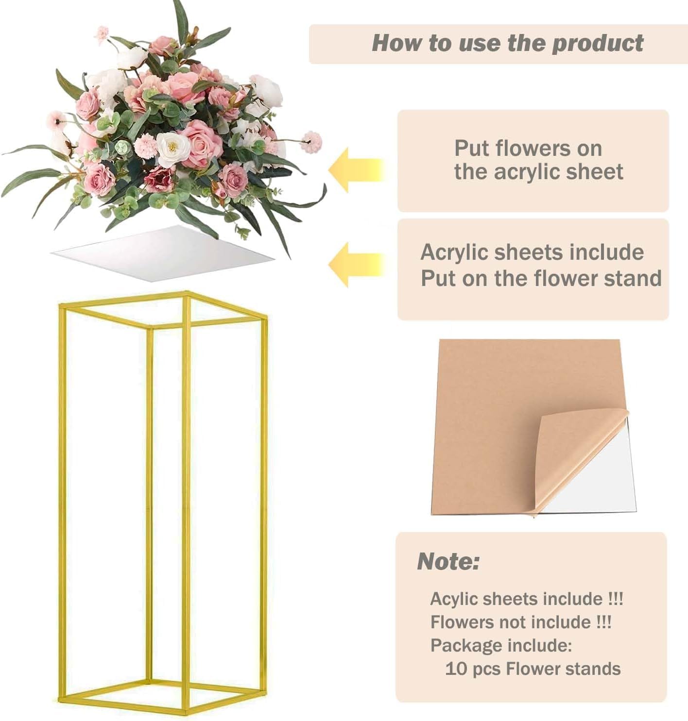 31.5inch 2 pcs Column Vases Gold Centerpieces for Table Metal Flower Stand Gold Wedding Centerpieces for Tables Party Floral Stands for Flowers
