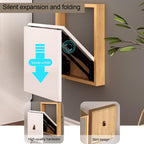 Wall Mounted Shoe Changing Stool Made of Solid Wood Wall Seat Folding, Space Saving Invisible Shoe-Changing Stool, for Entrance Bathroom Bedroom(Green)