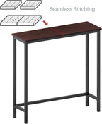 HollyHOME Narrow Console Table, 29.5" Slim Entryway Table, Sofa Stand, Hallway Shelf for Hallway, Bedroom, Living Room, Foyer, Dark Walnut