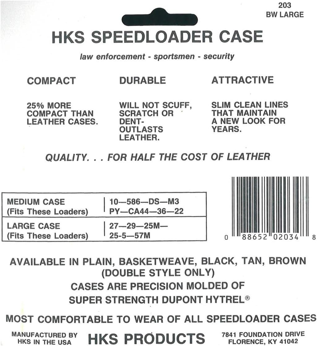 HKS 203L-BW Double Speedloader Case (Black) (Large) (Basketweave)