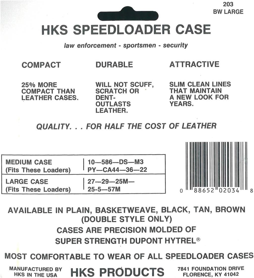 HKS 203L-BW Double Speedloader Case (Black) (Large) (Basketweave)