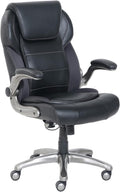 Amazon Basics Ergonomic High-Back Office Chair with Flip-Up Arms, Adjustable Lumbar Support, Height Adjustable, 29.5"D x 27.5"W x 44.75"H, Black