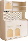 Kitchen Pantry Cabinet with Storage Drawers, Tall Food Pantry Funiture, Sideboard Buffet Cupboard, Freestanding Cupboard, for Living Room,Dining Room(White,170x120cm/66.9x47.2in)