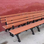 Patio Benches for Outdoors Plastic Wood Backrest Chair, Outdoor Seat, Community, Garden, Park Garden Benches for Outdoors