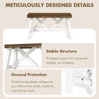 Wnutrees 30" Farmhouse Wood Bench, Rustic Solid Wood Entryway Bench Seat with Double X-Structure for Dining Area Living Room Hallway, Structural Stability, White