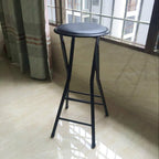 Folding Bar Stool, 24 /28 Inch Heavy-Duty Padded Portable Tall Chair Stool, Backless Counter Height Bar Stool with 225lb Capacity for Kitchen, Recreation Room, or Game Room ( Color : Black , Size : 70