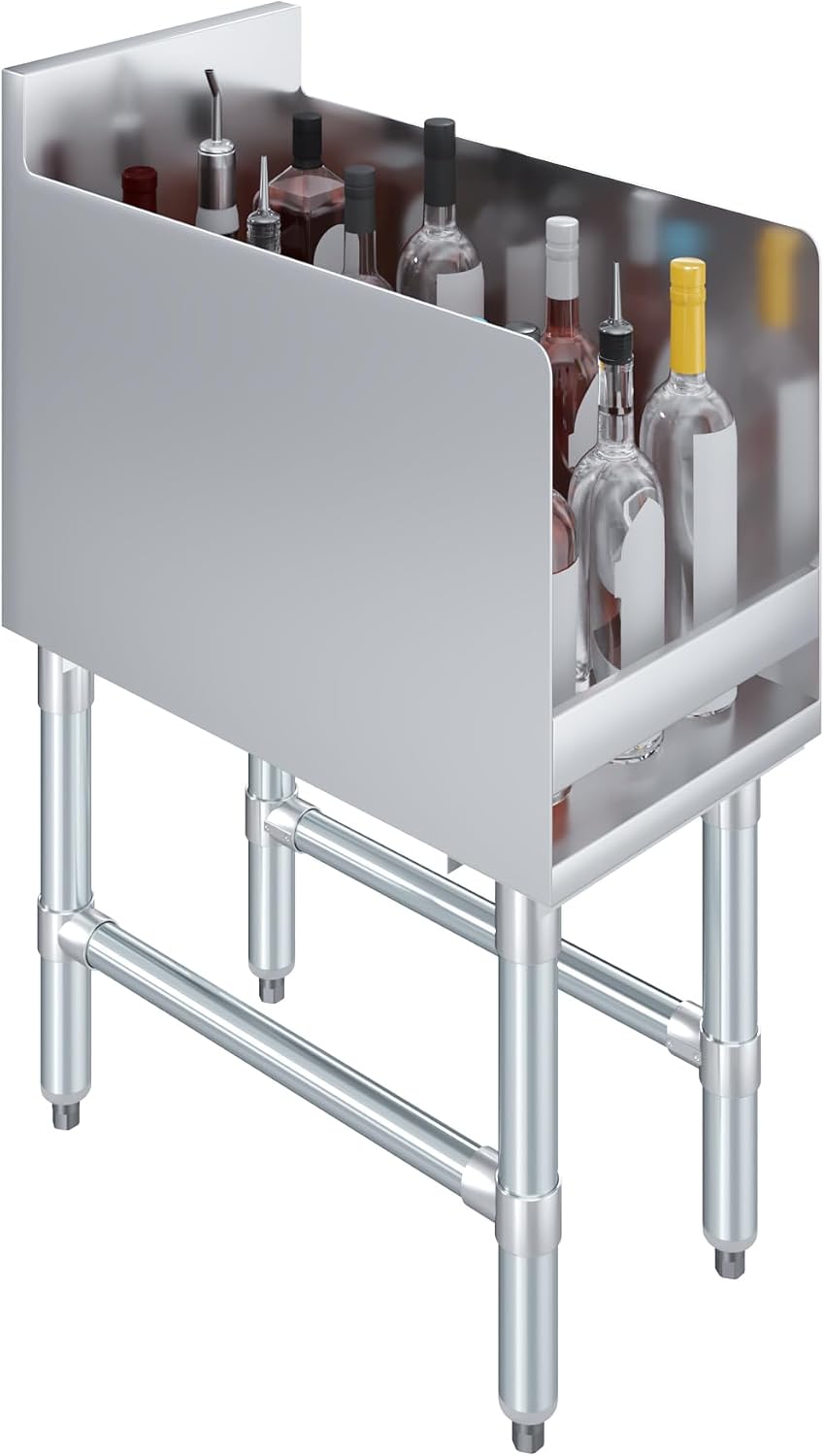 AmGood 22.5 in. x 12 in. x 30 in. Stainless Steel Four-Tier Liquor Display Rack