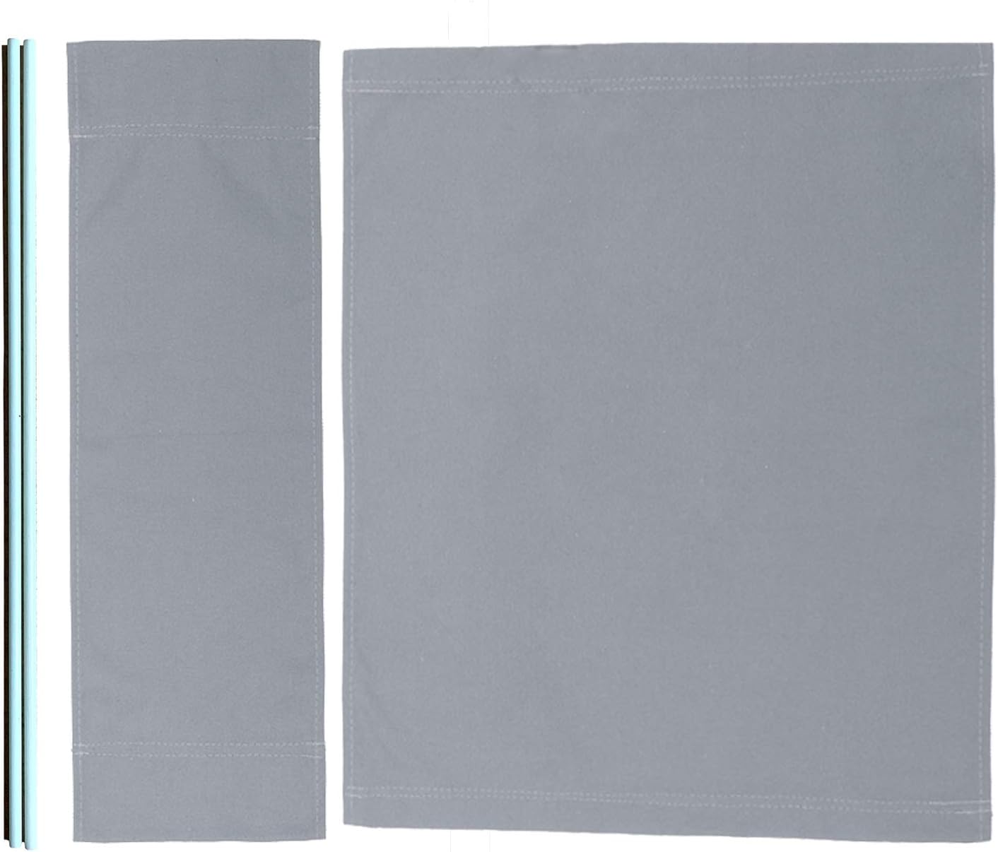 TBACW Director Chair Cover (Grey, Set of 2) - Canvas Replacement for Chairs with Fiberglass Stick - Durable, Easy to Clean, for General Use