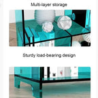 Simple Acrylic Console Table, Multi-Layer Storage Acrylic Bookshelf, Thickened Side Table, Small Spaces Sofa Table, Coffee Table for Living Room, Bedroom(Blue)
