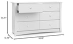 Storkcraft Crescent 6-Drawer Dresser, White | GREENGUARD Gold Certified, White Dresser for Bedroom, Kids & Nursery Storage Chest, Safety Interlocking Drawers, Kids Bedroom