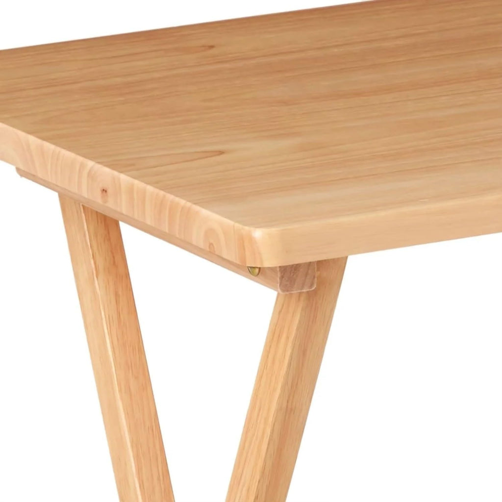 Rubberwood Folding Tray Table, Natural, 19" x 14.5" x 26"