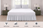 Full XL Ruffle Bed Skirt – 18 Inch Drop Dust Ruffle with Platform, Ultra Soft Microfiber, Wrinkle Fade Shrink Resistant, Easy Fit Hotel Quality Bedskirt Size (54X80) – Light Grey
