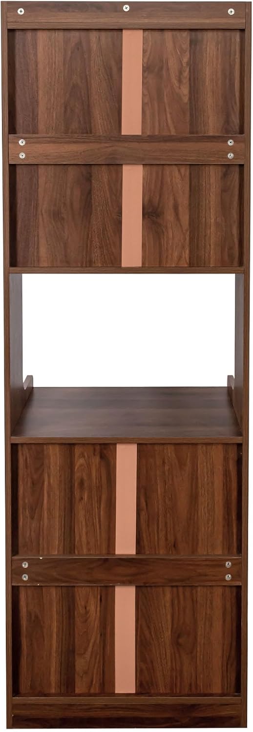 Freestanding Kitchen Pantry Cabinet with Countertop, Hutch Cabinet with Microwave Stand, Farmhouse Storage Hutch with Glass Doors and Drawer for Dining Room