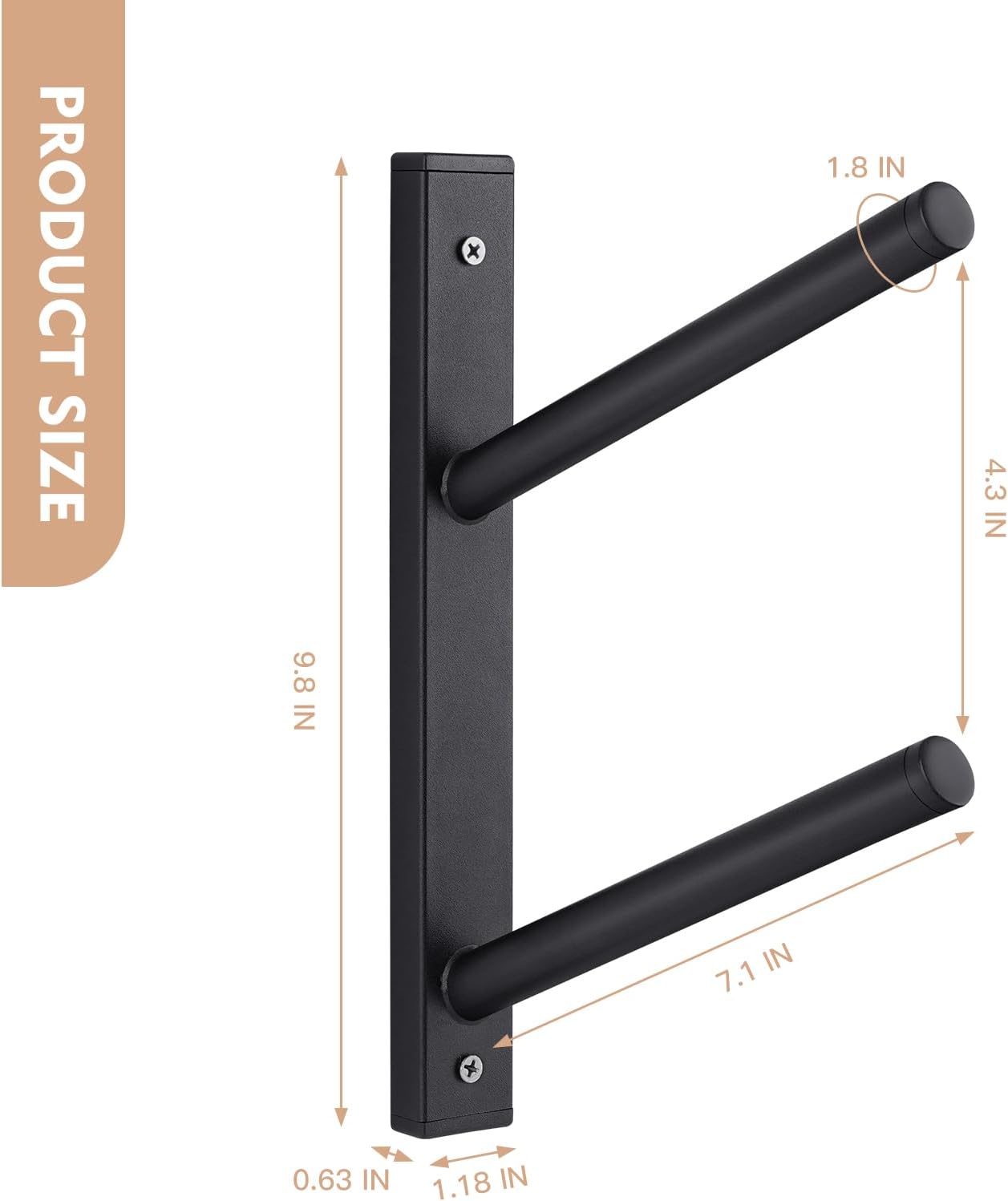 Bijun Skateboard Wall Mount | Horizontal Snowboard Wall Mount, Skateboard Storage Hanger for Garage, Bedroom, Home Display & Organization