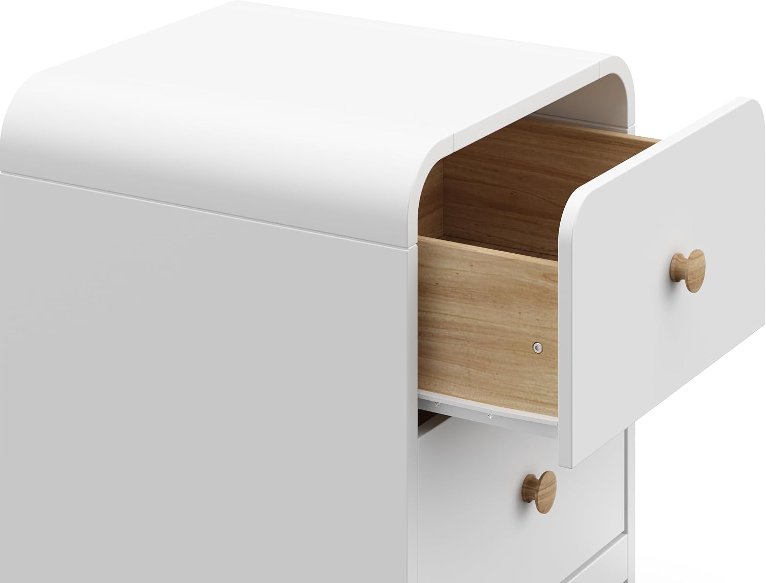 Storkcraft Next Santos 2-Drawer Nightstand, White with Natural | GREENGUARD Gold Certified, Pre-Installed Drawer Tracks for Easier Assembly, Nightstand Organizer for Kids Bedroom