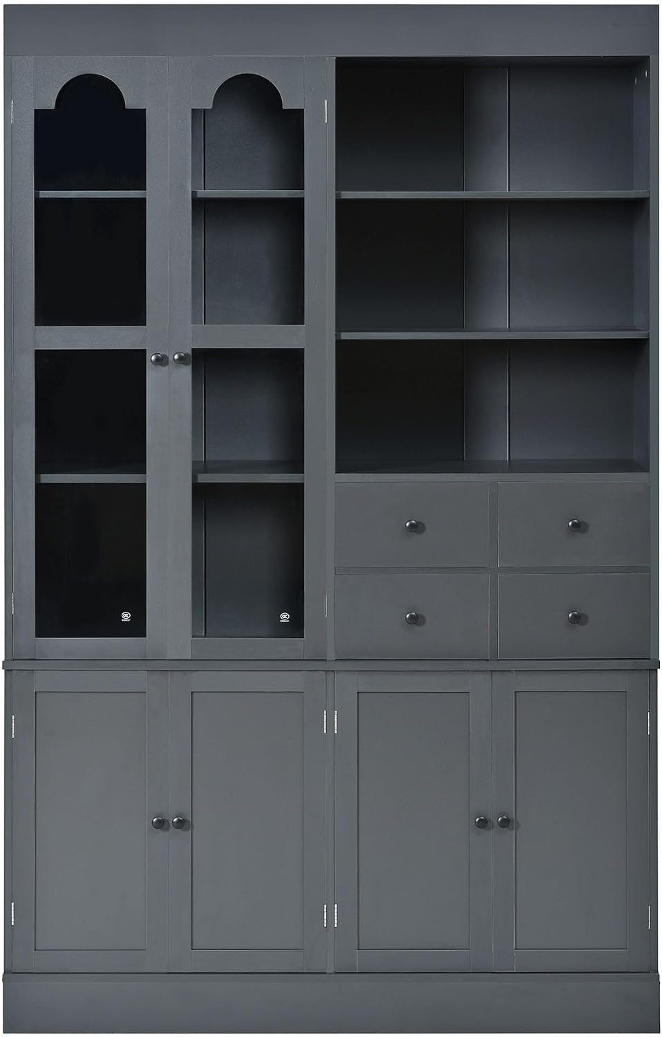 71" Blue Kitchen Pantry Cabinet, Tall Kitchen Storage Cabinets with Doors & Shelves, Freestanding Pantry Cabinet & Pantry Cupboard with Drawers for Dining Room Entryway (Gray, 75inch)