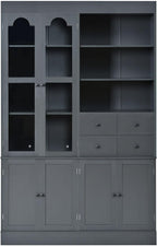 75" Tall Kitchen Pantry Cabinet, Blue Kitchen Storage Cabinets with Doors & Adjustable Shelves, Freestanding Pantry Cabinet with Drawers, Pantry Cupboard for Dining Room Living Room (Gray, 75inch)