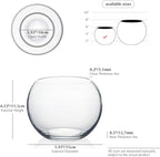 WGV Bowl Glass Vase, Diameter 6", Height 4.5", Open Width 4", (Multiple Sizes Choices) Clear Bubble Planter Terrarium Fish Bowl for Wedding Event Home Decor, 1 Piece (VBW0006A)