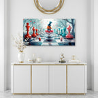 ZESTRILIA Alice in Wonderland Chess Canvas Wall Art, Fantasy Surrealist Whimsical Fairy Tale Decor for Living Room, Girls Bedroom Family Room (40x20 Inches)