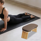 Folding Bamboo Kneeling Meditation Bench, 17.3 x 7.5 x 8.3in | Anti-Slip Feet, Capacity 396Lbs, Portable