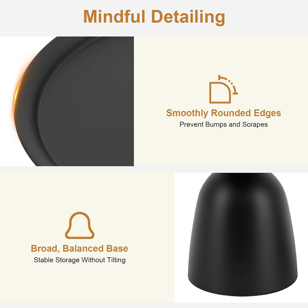 2-Piece Coffee Table, Durable Small Round Coffee Tables for Living Room, Easy Assembly Modern Nesting Coffee Tables Set, Circle Side Tables Round End Table for Sofa Bedside Balcony (Black)