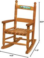 Fox Valley Traders Custom Woodland Animals Children's Rocking Chair, Durable Wood - Measures 14 1/2" Wide x 11 1/2" Deep; 22 1/2" Overall Height, Natural Rocker